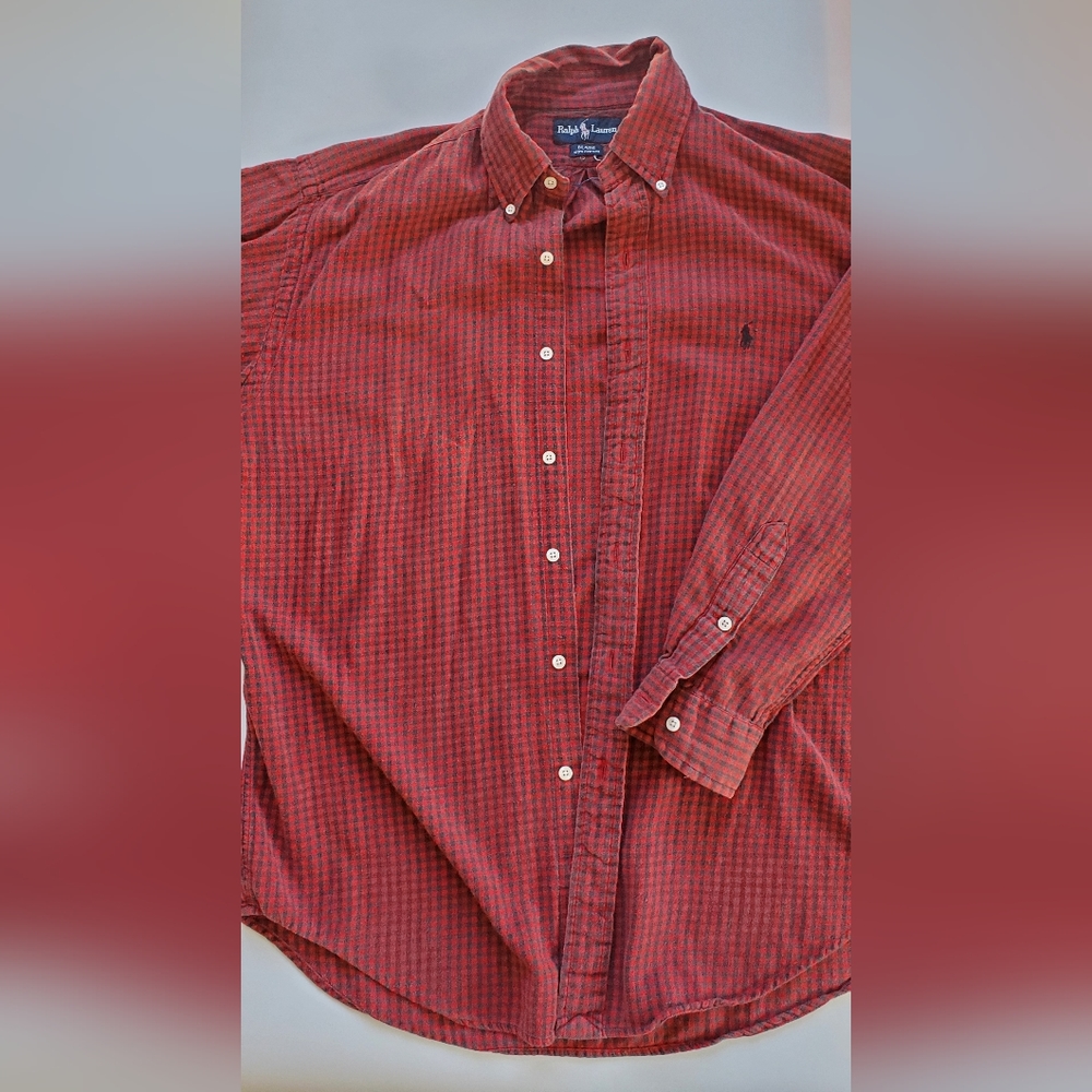Polo Blake Cotton red black checker medium men's shirt flannel